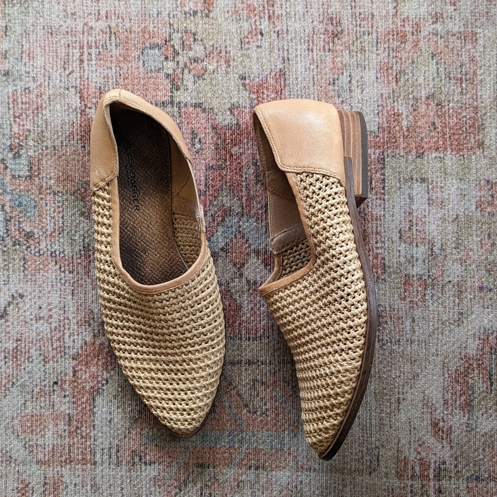 Kelsi dagger Skyline woven flats cream size 8